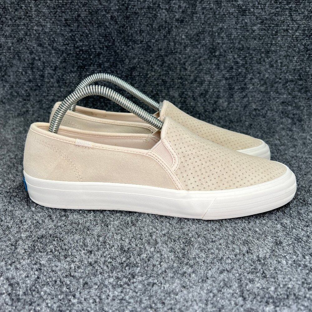 Keds Double Decker Sneakers Women's 9 Cream Suede Slip On Athletic Comfort Shoes